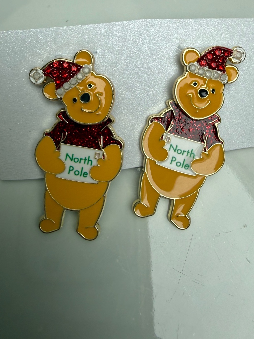 Disney x BaubleBar Winnie the Pooh Christmas Holiday Enamel Earrings